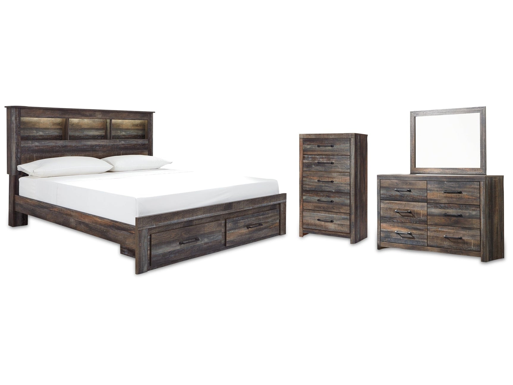 Drystan Multi King Storage Bedroom Set with Dresser, Mirror and Chest (Online Special Price) - Ornate Home