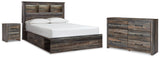 Drystan Multi Queen Bookcase Bed with Storage, Dresser and Nightstand (Online Special Price) - Ornate Home