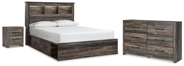 Drystan Multi Queen Bookcase Bed with Storage, Dresser and Nightstand - Ornate Home