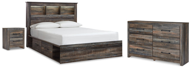 Drystan Multi Queen Bookcase Bed with Storage, Dresser and Nightstand - Ornate Home