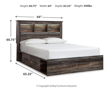 Drystan Multi Queen Bookcase Bed with Storage, Dresser and Nightstand - Ornate Home
