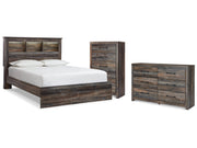 Drystan Multi Queen Bookcase Bedroom Set with Dresser and Chest - Ornate Home