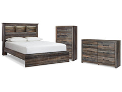 Drystan Multi Queen Bookcase Bedroom Set with Dresser and Chest - Ornate Home