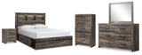 Drystan Multi Queen Bookcase Storage Bed, Dresser, Mirror, Chest and Nightstand - Ornate Home