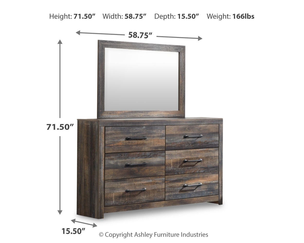 Drystan Multi Queen Bookcase Storage Bed, Dresser, Mirror, Chest and Nightstand - Ornate Home