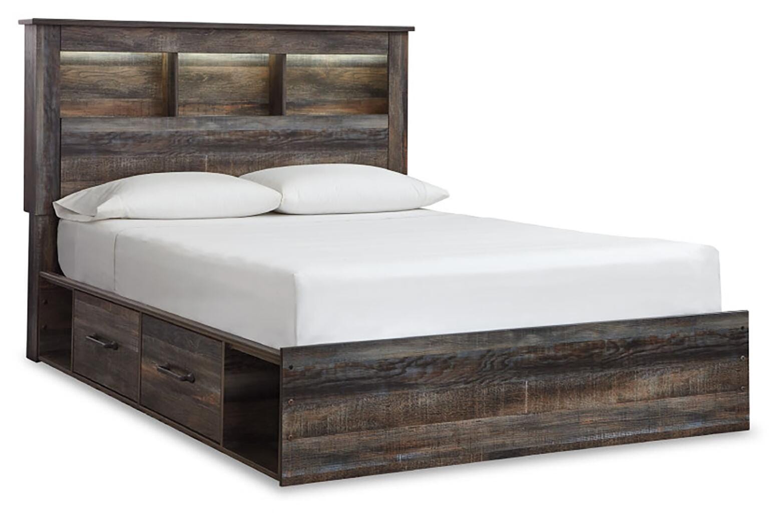 Drystan Multi Queen Bookcase Storage Bed, Dresser, Mirror, Chest and Nightstand - Ornate Home