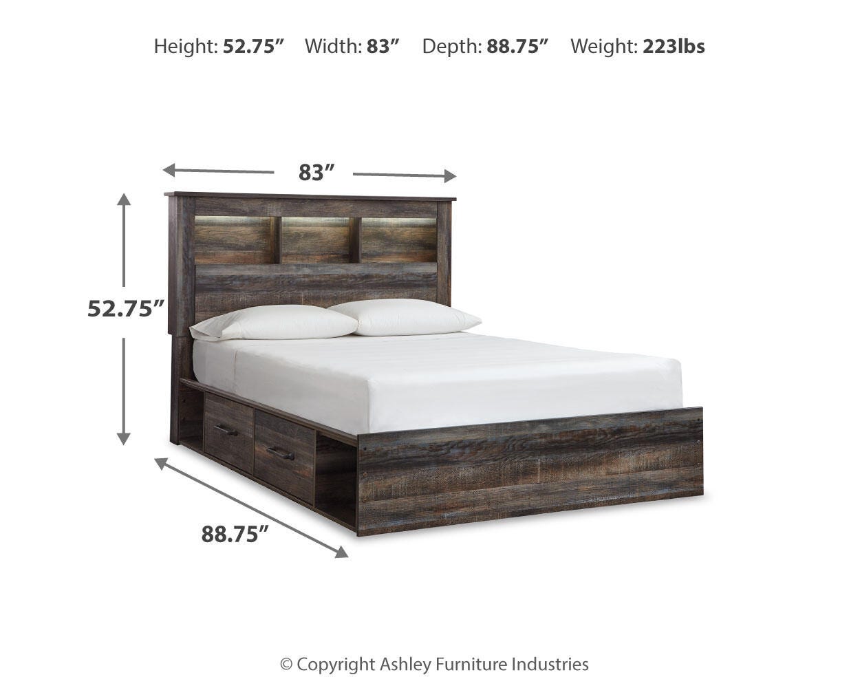Drystan Multi Queen Bookcase Storage Bed, Dresser, Mirror, Chest and Nightstand - Ornate Home