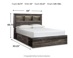 Drystan Multi Queen Bookcase Storage Bedroom Set with Dresser, Mirror, Chest and 2 Nightstands - Ornate Home