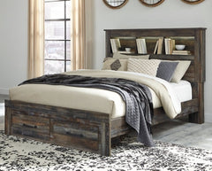 Drystan Multi Queen Bookcase Storage Bedroom Set with Dresser, Mirror and Nightstand - Ornate Home