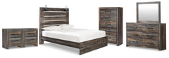 Drystan Multi Queen Panel Bed, Dresser, Mirror, Chest and 2 Nightstands - Ornate Home