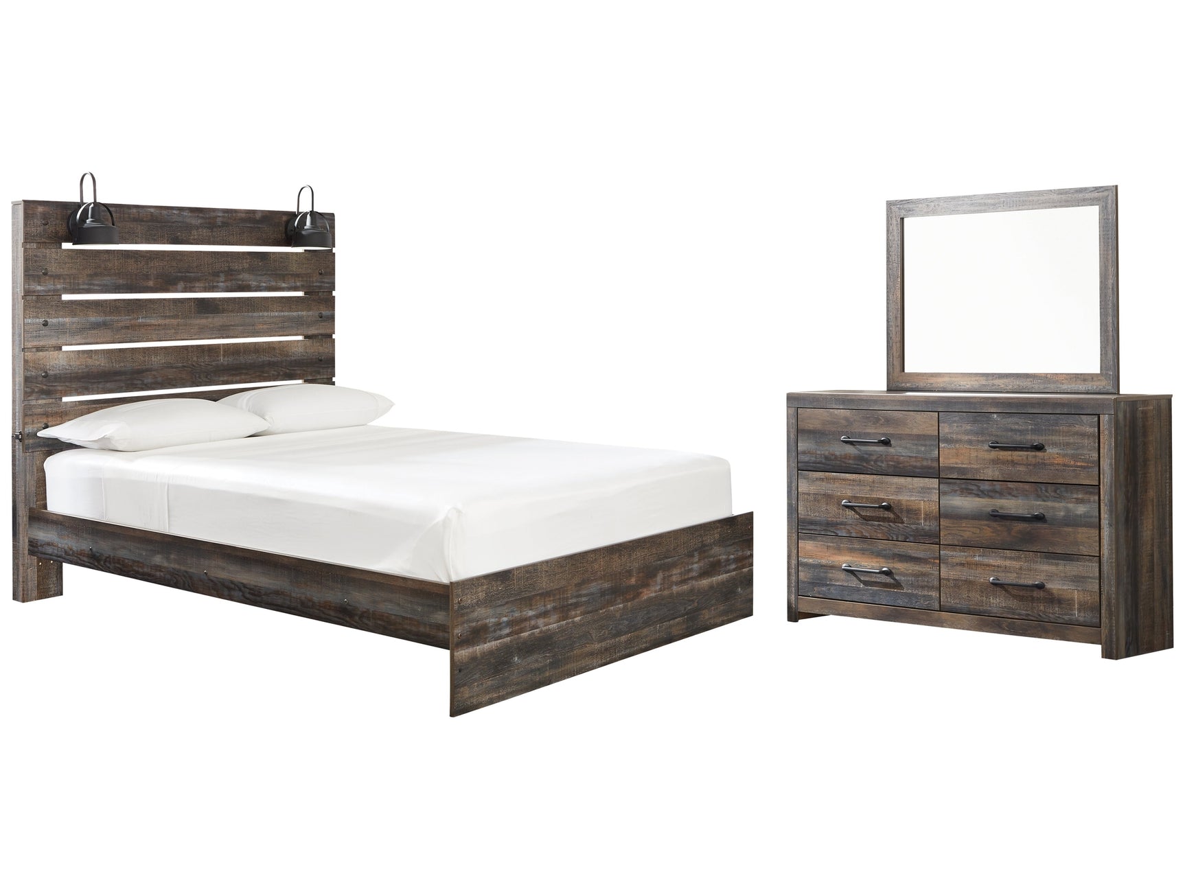 Drystan Multi Queen Panel Bed, Dresser and Mirror - Ornate Home