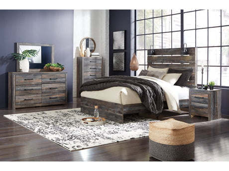 Drystan Multi Queen Panel Bedroom Set with Dresser, Mirror, Chest and Nightstand - Ornate Home