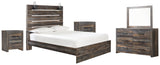 Drystan Multi Queen Panel Bedroom Set with Dresser, Mirror and 2 Nightstands - Ornate Home