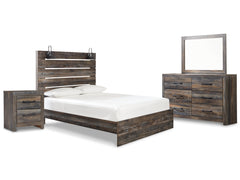 Drystan Multi Queen Panel Bedroom Set with Dresser, Mirror and Nightstand - Ornate Home