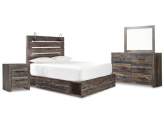 Drystan Multi Queen Panel Bedroom Set with Mirrored Dresser and Nightstand - Ornate Home