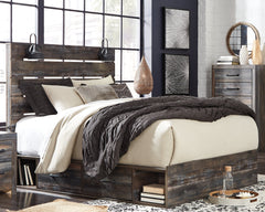 Drystan Multi Queen Panel Bedroom Set with Storage, Dresser and Mirror - Ornate Home