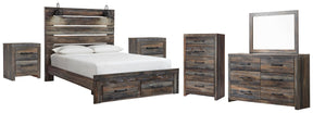 Drystan Multi Queen Panel Storage Bed, Dresser, Mirror, Chest and 2 Nightstands - Ornate Home