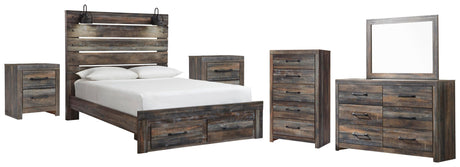 Drystan Multi Queen Panel Storage Bed, Dresser, Mirror, Chest and 2 Nightstands - Ornate Home