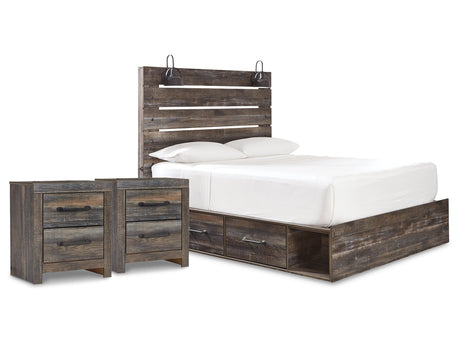 Drystan Multi Queen Panel Storage Bedroom Set with 2 Nightstands - Ornate Home