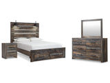 Drystan Multi Queen Panel Storage Bedroom Set with Dresser, Mirror and Nightstand (Online Special Price) - Ornate Home