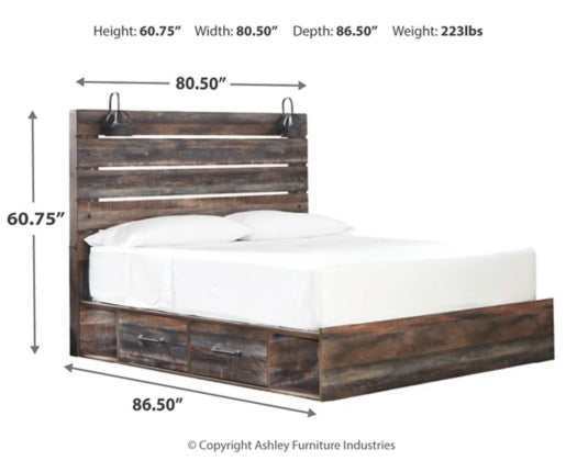 Drystan Multi Tone King Panel Bed w/ 2 Storage Drawers (Online Special Price) - Ornate Home