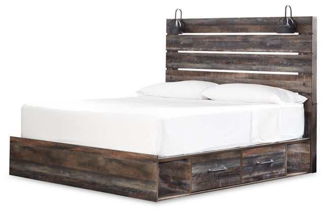 Drystan Multi Tone King Panel Bed w/ 2 Storage Drawers (Online Special Price) - Ornate Home