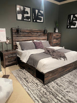 Drystan Multi Tone King Panel Bed w/ 2 Storage Drawers (Online Special Price) - Ornate Home