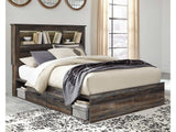 Drystan Multi Tone Queen Bed w/ 4 Storage Drawers & Bookcase HB (Online Special Price) - Ornate Home