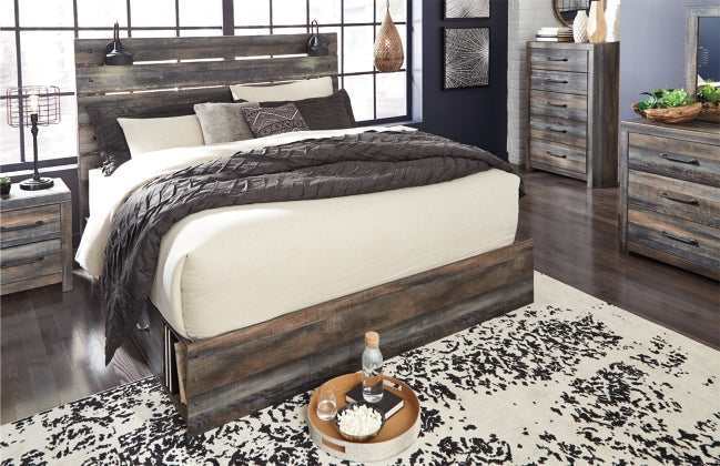 Drystan Multi Tone Queen Panel Bed w/ 2 Storage Drawers (Online Special Price) - Ornate Home