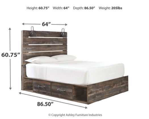 Drystan Multi Tone Queen Panel Bed w/ 2 Storage Drawers (Online Special Price) - Ornate Home