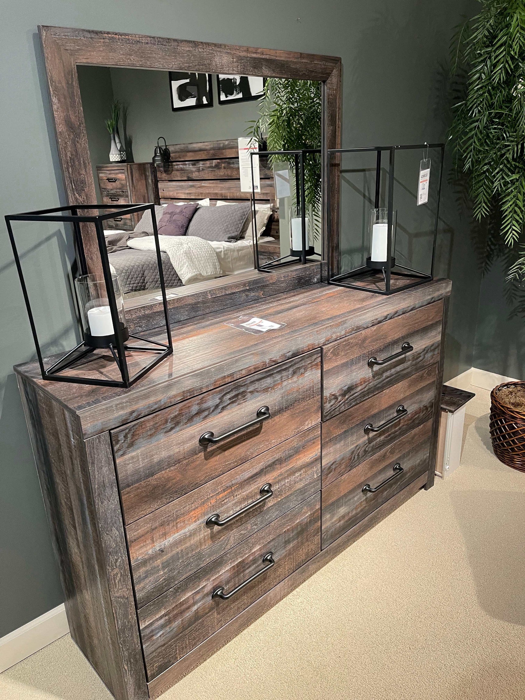 Drystan Multi Tone Queen Panel Bedroom Set / 4pc with 2 Storage Drawers (Online Special Price) - Ornate Home