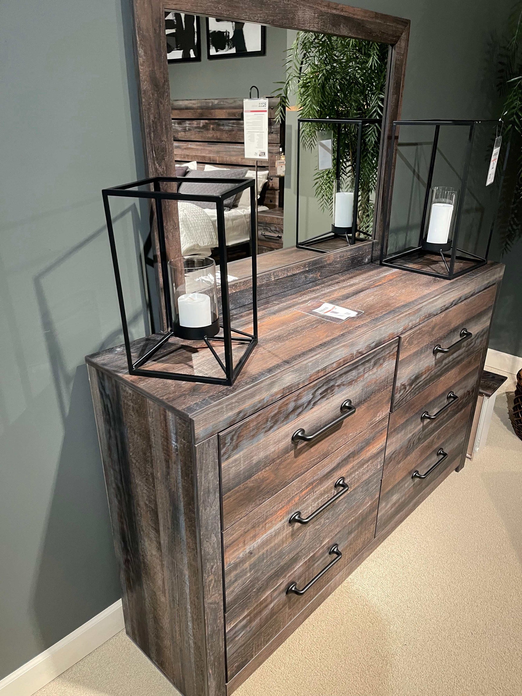 Drystan Multi Tone Queen Panel Bedroom Set / 4pc with 2 Storage Drawers (Online Special Price) - Ornate Home