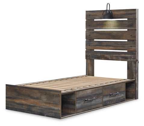 Drystan Multi Tone Twin Panel Bed w/ 2 Storage Drawers (Online Special Price) - Ornate Home
