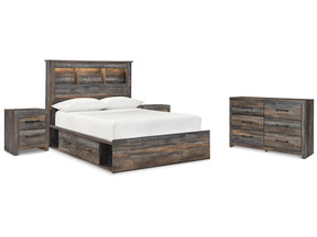 Drystan Multi Twin Bookcase Bedroom Set with 2 sided Storage, Dresser and Nightstand (Online Special Price) - Ornate Home
