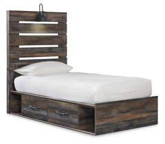 Drystan Multi Twin Panel Bed w/Storage & Dresser & Mirror & Chest - Ornate Home