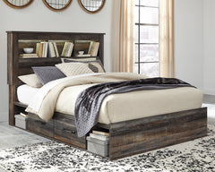 Drystan Queen Bookcase Storage Bedroom Set with Dresser, Mirror and 2 Nightstands - Ornate Home