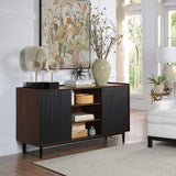 Duane 4 Piece Living Room Set in Dark Brown and Black - Ornate Home