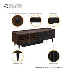 Duane 4 Piece Living Room Set in Dark Brown and Black - Ornate Home