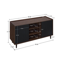 Duane 4 Piece Living Room Set in Dark Brown and Black - Ornate Home