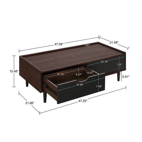 Duane Coffee Table in Dark Brown and Black - Ornate Home