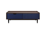 Duane Coffee Table in Dark Brown and Navy Blue - Ornate Home