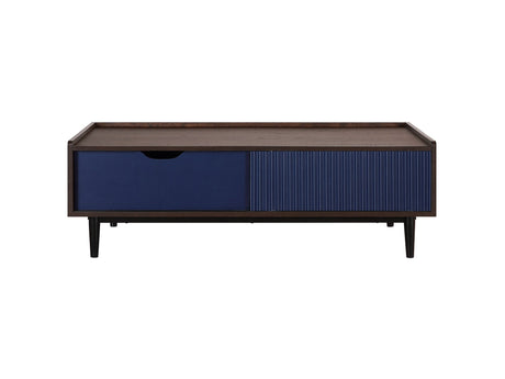 Duane Coffee Table in Dark Brown and Navy Blue - Ornate Home