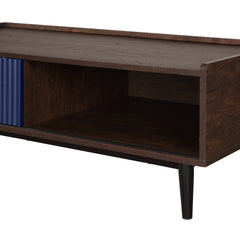 Duane Coffee Table in Dark Brown and Navy Blue - Ornate Home
