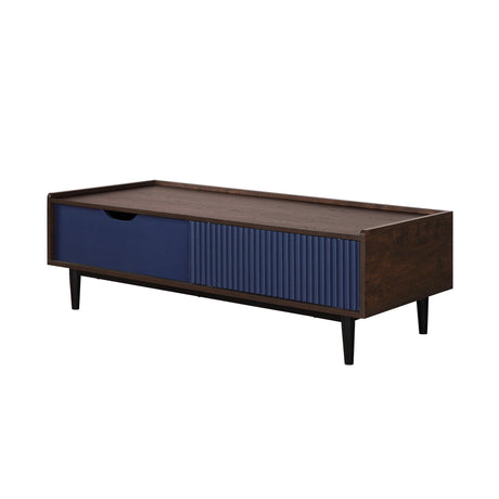 Duane Coffee Table in Dark Brown and Navy Blue - Ornate Home