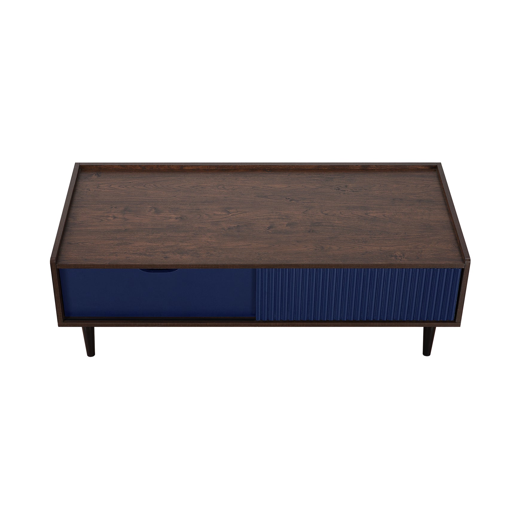 Duane Coffee Table in Dark Brown and Navy Blue - Ornate Home