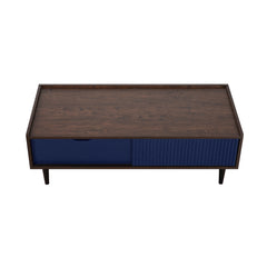 Duane Coffee Table in Dark Brown and Navy Blue - Ornate Home