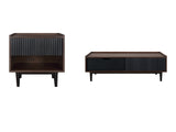 Duane End Table and Coffee Table in Dark Brown and Black - Ornate Home