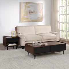 Duane End Table and Coffee Table in Dark Brown and Black - Ornate Home