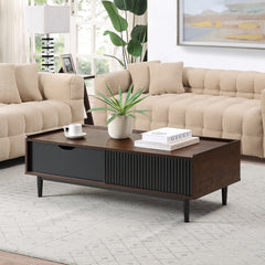 Duane End Table and Coffee Table in Dark Brown and Black - Ornate Home