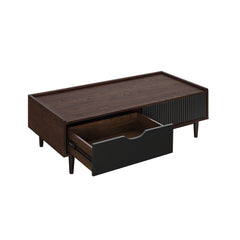 Duane End Table and Coffee Table in Dark Brown and Black - Ornate Home